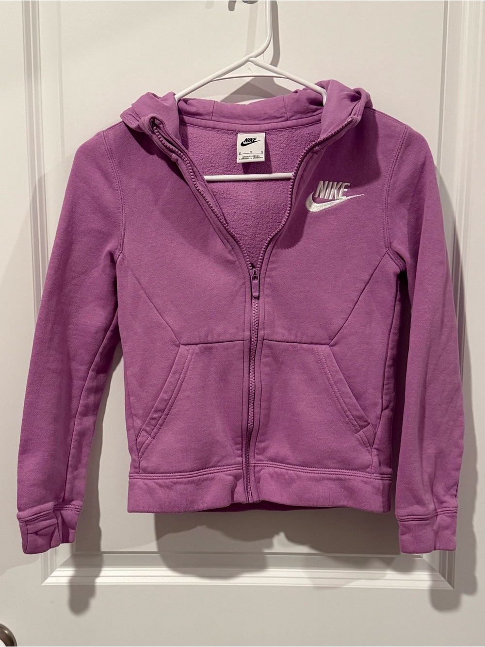 Nike Girls Purple Full Zip Fleece Hoodie Size Medium